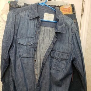 Denim button up size xxl
